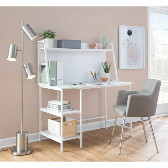 Flash Sale ๐ Silver Orchid ๐ Dresser Brushed Stainless Steel Floor Lamp ๐ฅฐ - Image 2