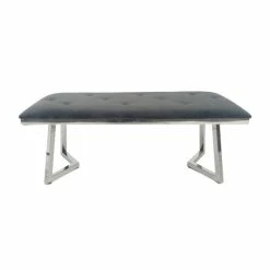 Top 10 🔥 Silver Orchid Molander Dark Grey Upholstered Tufted Bench 💯