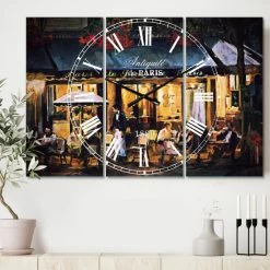 Budget ✨ Silver Orchid Fonteney 3-Panel Oversized Metal Clock - 36 In. Wide X 28 In. High - 3 Panels 🎉