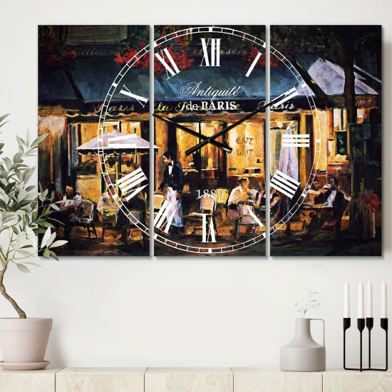 Budget ✨ Silver Orchid Fonteney 3-Panel Oversized Metal Clock - 36 In. Wide X 28 In. High - 3 Panels 🎉