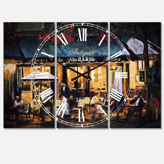 Budget ✨ Silver Orchid Fonteney 3-Panel Oversized Metal Clock - 36 In. Wide X 28 In. High - 3 Panels 🎉 - Image 2