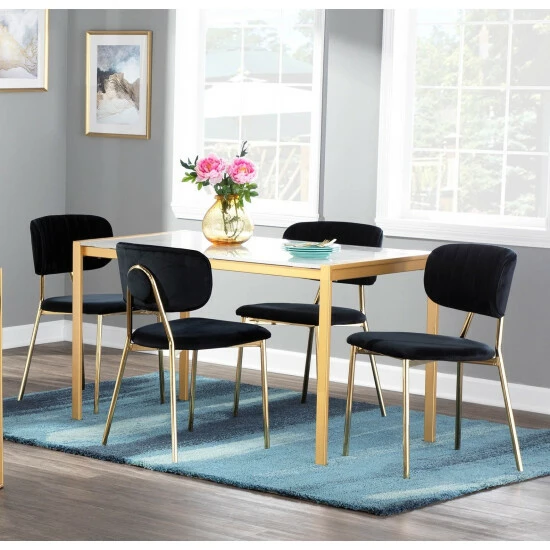 Best deal đ Silver Orchid Fein Gold Glam Velvet Chair (Set Of 2) - N/A Pink â¤ď¸