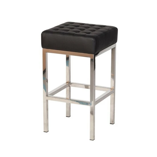 New â€ïž Silver Orchid Stolz Black Leather Counter Stool đ
