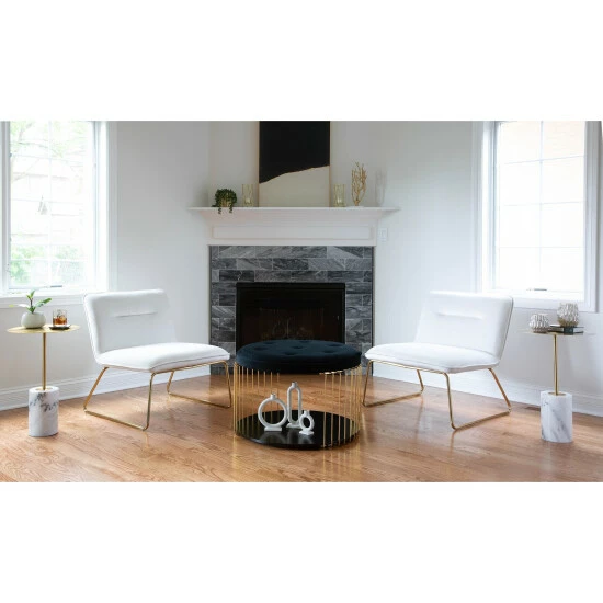 Deals ๐ฏ Silver Orchid Kerby Accent Chair In Velvet & Gold Black โญ - Image 8