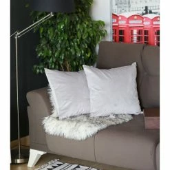 Outlet 😍 Silver Orchid Arco Velvet Light Grey Decorative Throw Pillow Cover ✨