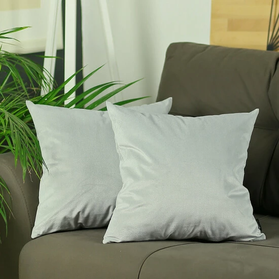 Outlet ๐ Silver Orchid Arco Velvet Light Grey Decorative Throw Pillow Cover โจ - Image 2