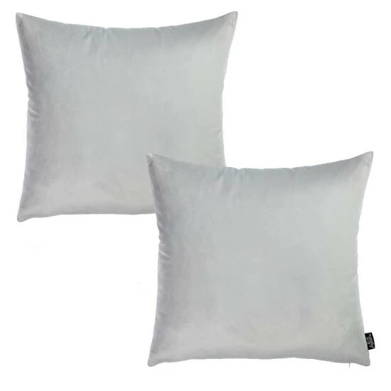 Outlet ๐ Silver Orchid Arco Velvet Light Grey Decorative Throw Pillow Cover โจ - Image 4