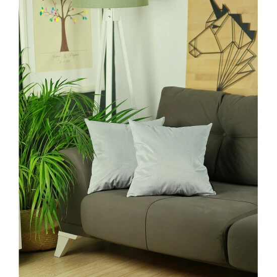 Outlet ๐ Silver Orchid Arco Velvet Light Grey Decorative Throw Pillow Cover โจ - Image 5