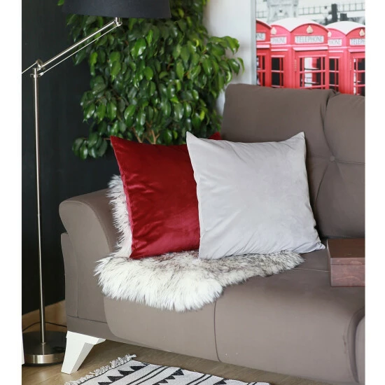 Outlet ๐ Silver Orchid Arco Velvet Light Grey Decorative Throw Pillow Cover โจ - Image 8