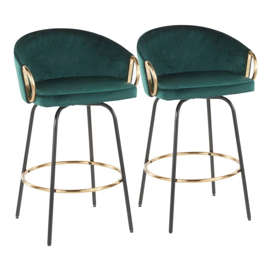 Top 10 ๐ Silver Orchid Battista Contemporary Glam Velvet Counter Stool (Set Of 2) - N/A Green ๐ 5 Top 10 ๐ Silver Orchid Battista Contemporary Glam Velvet Counter Stool (Set Of 2) - N/A Green ๐ - Image 3