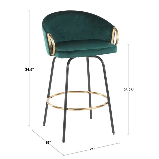 Top 10 ๐ Silver Orchid Battista Contemporary Glam Velvet Counter Stool (Set Of 2) - N/A Green ๐ 7 Top 10 ๐ Silver Orchid Battista Contemporary Glam Velvet Counter Stool (Set Of 2) - N/A Green ๐ - Image 5