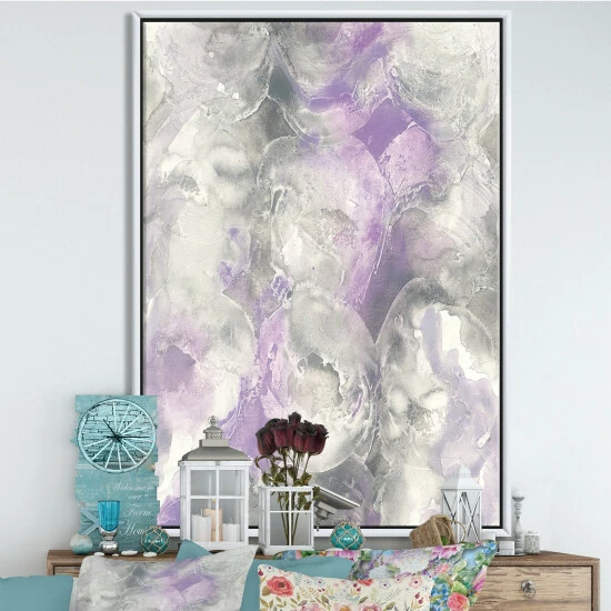 Best reviews of đ Silver Orchid 'Watercolor Minimal Purple Tones III' Modern Farmhouse Framed Canvas đ