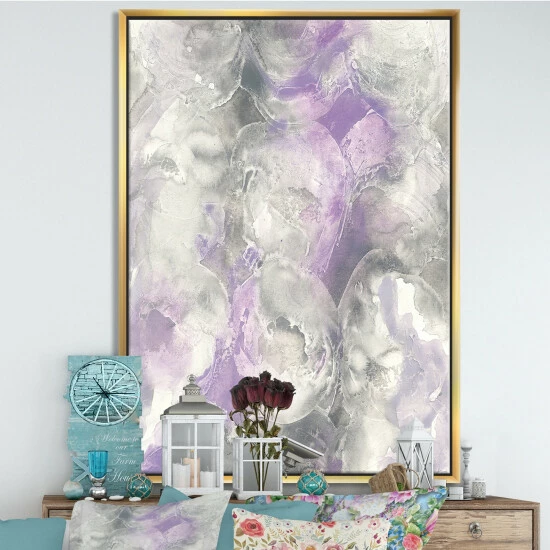 Best reviews of đ Silver Orchid 'Watercolor Minimal Purple Tones III' Modern Farmhouse Framed Canvas đ - Image 3