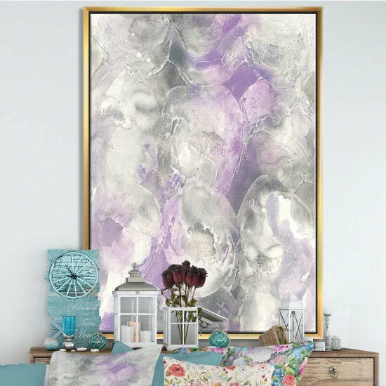 Best reviews of đ Silver Orchid 'Watercolor Minimal Purple Tones III' Modern Farmhouse Framed Canvas đ - Image 7