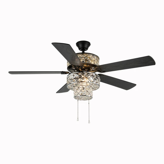 Brand new ⌛ Silver Orchid Guinn Triple-Tiered Crystal Ceiling Fan - 52"L X 52"W X 18 - 52"L X 52"W X 18 ✔️ - Image 3