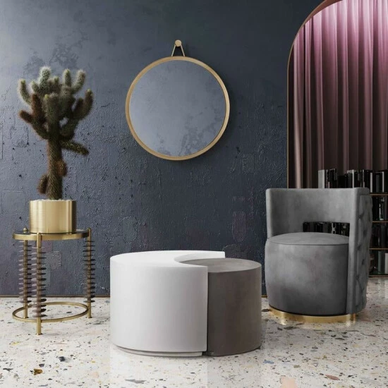 Cheapest 🔥 Silver Orchid Manucharyan Grey Velvet Swivel Chair ✨ - Image 8