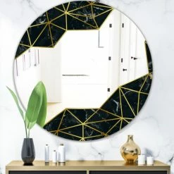 Coupon 🔔 Silver Orchid Borella 'Capital Gold Sleek Printed Round Wall Mirror 🔥