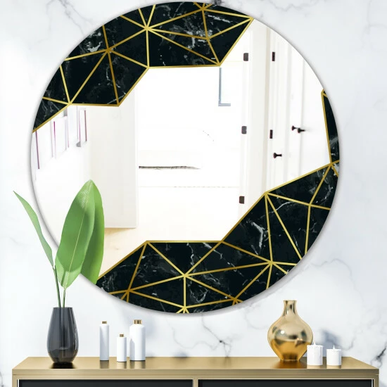 Coupon ๐ Silver Orchid Borella 'Capital Gold Sleek Printed Round Wall Mirror ๐ฅ