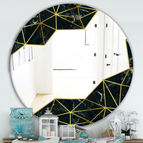 Coupon ๐ Silver Orchid Borella 'Capital Gold Sleek Printed Round Wall Mirror ๐ฅ - Image 5