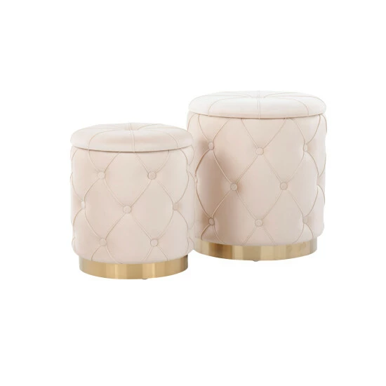 Best deal 𼰠Silver Orchid Ockelbo Nesting Ottoman Set Black Velvet đ - Image 2