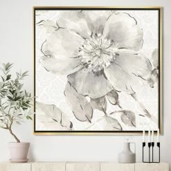 Top 10 🔔 Silver Orchid 'Indigold Grey Peonies II' Farmhouse Framed Canvas ✔️