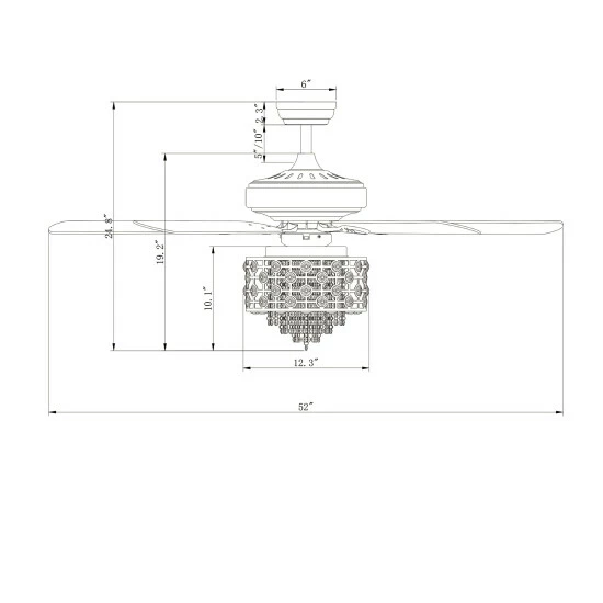 Best Pirce 𧨠Silver Orchid Vidor Silver 52-inch 5-Blade Ceiling Fan âď¸ - Image 5