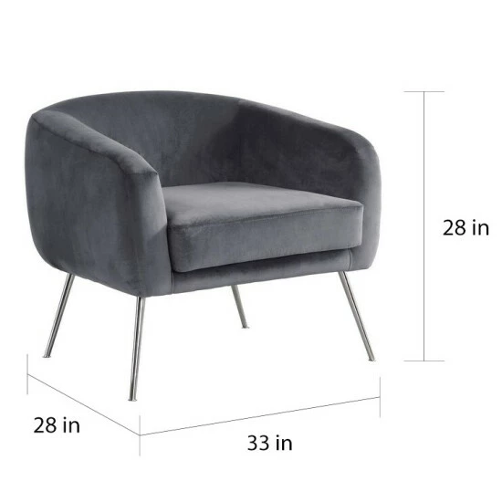 Outlet đ Silver Orchid Carter Upholstered Accent Chair 630 (pink) đ - Image 3