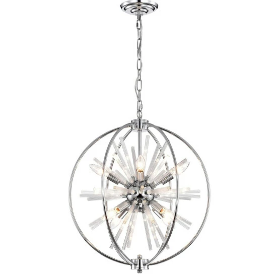 Promo đ Silver Orchid Naldi Modern Industrial Globe Chandelier 8 Light đ - Image 2