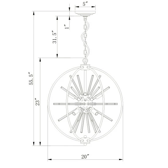 Promo đ Silver Orchid Naldi Modern Industrial Globe Chandelier 8 Light đ - Image 3