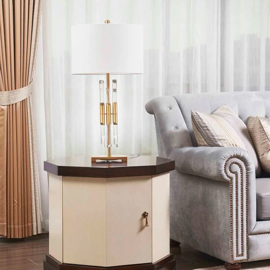 Best reviews of â Silver Orchid Gallone Modern Fluted Crystal Accent Table Lamp đ