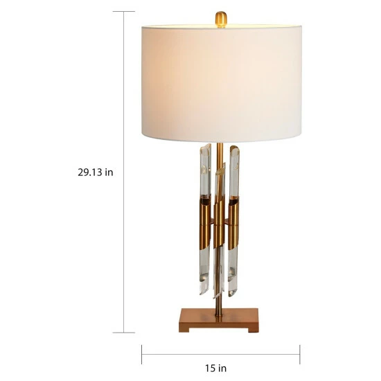 Best reviews of â Silver Orchid Gallone Modern Fluted Crystal Accent Table Lamp đ - Image 3