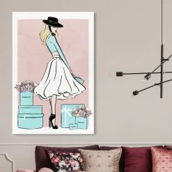 Budget 👍 Silver Orchid 'Floral Shopper Blush' Fashion And Glam Wall Art Canvas Print 👏