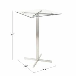 New 🧨 Silver Orchid La Plante Square Bar Table - N/A Walnut 🌟 -Silver Orchid Shop unnamed file 4646