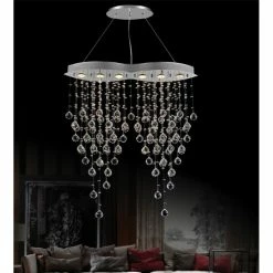 Promo 🌟 Silver Orchid Cook 6-light Crystal Chandelier With Chrome Finish ❤️
