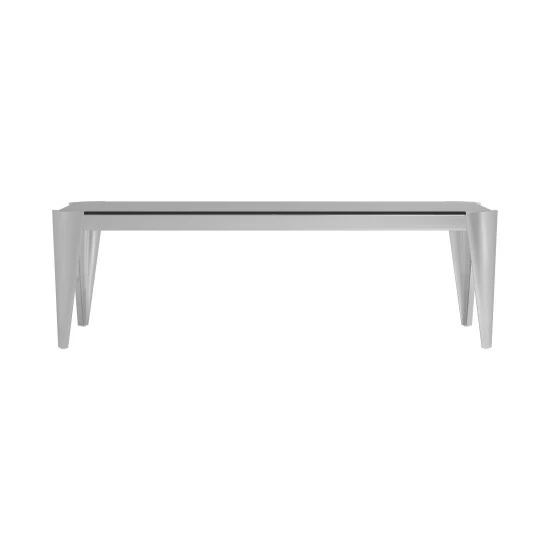 Coupon ๐ Silver Orchid Simon Silver/Grey Rectangle Glass Top Coffee Table ๐ฅ - Image 2