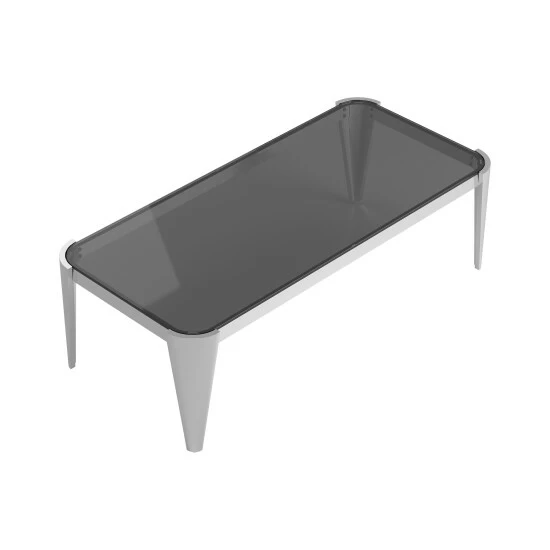 Coupon ๐ Silver Orchid Simon Silver/Grey Rectangle Glass Top Coffee Table ๐ฅ - Image 4