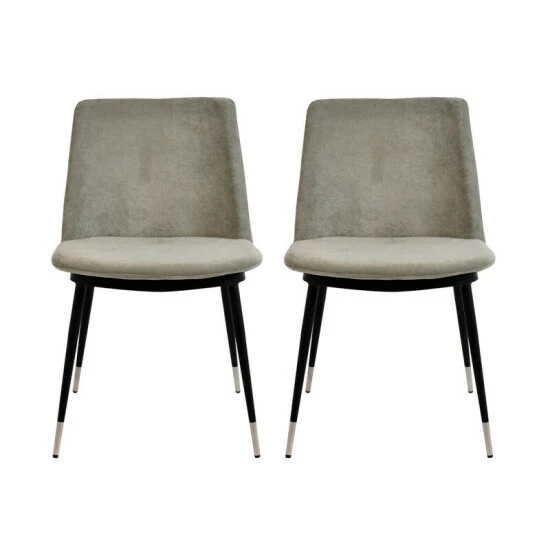 Top 10 𼰠Silver Orchid Fein Grey Velvet Chairs (Set Of 2) đ - Image 2