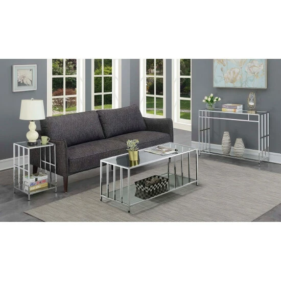 Best reviews of đ€© Silver Orchid Alderson Glass End Table đ - Image 2