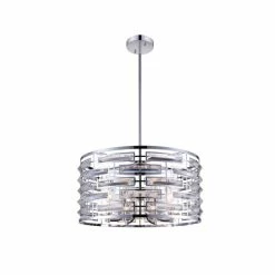 Flash Sale 🎁 Silver Orchid Abbott Chrome 6-light Drum Chandelier 💯