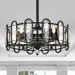 Promo 🎁 Silver Orchid Porten Black 26-inch 3-Blade Ceiling Fan With Metal Drum Shade 🎉