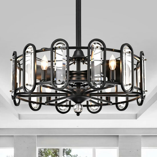 Promo đ Silver Orchid Porten Black 26-inch 3-Blade Ceiling Fan With Metal Drum Shade đ