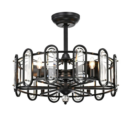 Promo đ Silver Orchid Porten Black 26-inch 3-Blade Ceiling Fan With Metal Drum Shade đ - Image 3