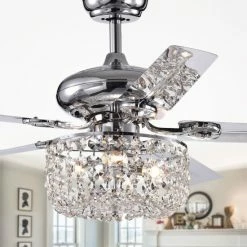 Cheapest 🤩 Silver Orchid Campbell 42-inch Chrome Lighted Ceiling Fan 🔔