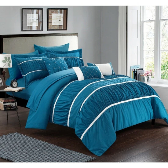 Best reviews of đ Silver Orchid Monroe Blue 10-piece Bed In A Bag With Sheet Set â¤ď¸ - Image 2