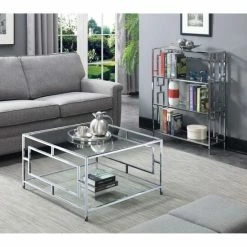 Flash Sale 🧨 Silver Orchid Aasen Chrome Square Coffee Table 🛒