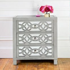 Cheapest đ Silver Orchid Fonda Glam Mirrored Cutout 3-drawer Chest đĽ
