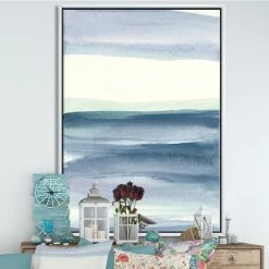 Coupon 🔥 Silver Orchid 'Mint Indigo Dawn I' Farmhouse Framed Canvas 👏