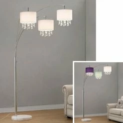 Coupon 🔥 Silver Orchid Ferrari 3-light Crystal Pendants Arch Floor Lamp Mixed Color Lamp Shades 👏