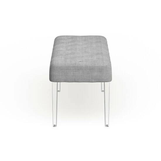 Cheapest â¤ď¸ Silver Orchid Heston Grey Fabric Bench With Clear Legs đ - Image 4