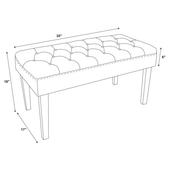 Cheapest â¤ď¸ Silver Orchid Heston Grey Fabric Bench With Clear Legs đ - Image 6